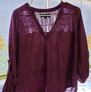 Purple half sleeve with lace back